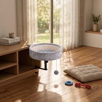 Meubles de bureau pour animaux de compagnie : Lit de bureau rotatif à 360° pour chat, hauteur réglable, nid rond pour chat, lit pour chat gain de place pour bureau, vente en gros