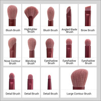 Ensemble de pinceaux de maquillage personnalisés avec logo, 14 pièces, marque privée, pour blush, contour, fard à paupières, sourcils, nez, détails, outils de beauté