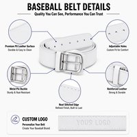 Ceinture de sport classique en cuir PU brillant personnalisable avec boucle réglable pour uniforme de baseball et softball, pour jeunes et adultes, vente en gros