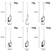 Ensemble de couverts de luxe en acier inoxydable, grande cuillère de service et fourchette, pour restaurants et cuisines domestiques
