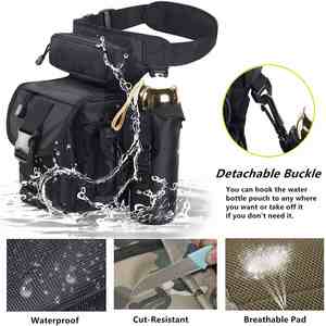 Sac de cuisse multifonctionnel personnalisé avec logo pour la randonnée en plein air, la moto, les voyages, sac tactique à bandoulière avec poche pour bouteille d'eau - Product Image 2