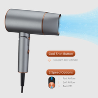 LIDOW Sèche-cheveux électrique portable pliable de haute qualité 1800-2100W, mini sèche-cheveux avec 2 réglages de température et fonction air froid