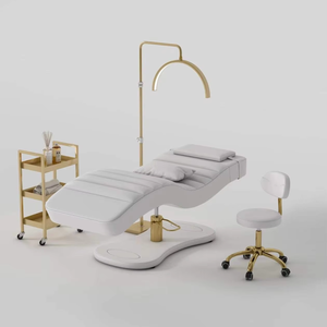 Nouveau design de mobilier de salon de beauté : Lit de spa facial et pour extensions de cils en cuir, réglable en hauteur, pour massage et soins des cils, à vendre - Product Image 2