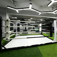 Ring de boxe de compétition robuste, taille et logo personnalisés pour salle de sport, club, tournoi de boxe, événement