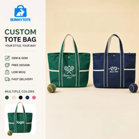 Sac fourre-tout en toile rigide personnalisé BunnyTote avec logo, fermeture à pression, anti-chute, large sangle, sans pression sur les épaules, sac à main