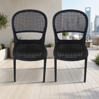Chaise de salle à manger extérieure moderne minimaliste ajourée empilable de luxe en PP pour salle à manger, café, restaurant