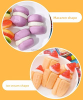 Bonbons Gélifiés Sucrés en Forme de Macaron 3D, Dessin Animé, Vente en Gros Direct Usine, Marque Privée OEM, Sac Personnalisé, Exportateur, Durée de Conservation 12 Mois