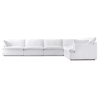 Ensemble de canapés pour salon, structure en bois massif, nouveau design, coussins en peluche, style minimaliste écologique pour la maison, la villa, le séjour