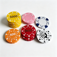 Jetons de poker en céramique de haute qualité, 10g, 39mm, durables, de style européen, avec logo personnalisé pour les jeux de société