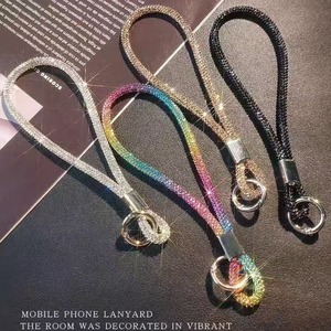 สายคล้องโทรศัพท์ประดับเพชรคริสตัล สายคล้อง<span class=keywords><strong>มือ</strong></span>แบบตาข่ายสำหรับผู้หญิง สไตล์ Y2K พวงกุญแจขายส่ง - Product Image 1