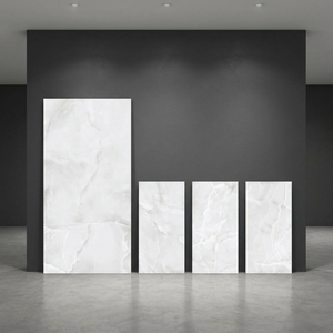 Azulejos de Porcelana Pulida Fogg Cloud White de 800x1600 mm, Azulejos de Cerámica con Aspecto de Mármol de 80x160 cm para Piso y Pared - Product Image 1