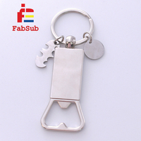 Porte-clés décapsuleur à sublimation avec logo personnalisé Porte-clés promotionnel pour cadeau de fête des pères Porte-clés en métal à sublimation