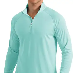 HD1234 Men's Hoodies Sport Quarter 1/4 Zip neck Golf Pullovers Custom Printing Zip Collar Pullover