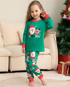 Haute qualité coton impression <span class=keywords><strong>pas</strong></span> <span class=keywords><strong>cher</strong></span> Plaid coton famille correspondant tenues bébé noël pyjamas animal famille noël pyjamas - Product Image 3