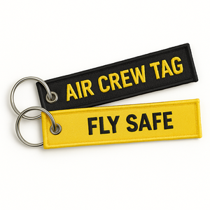 <b>Personalized</b> Airplane Flight Key Chain Double Sides Logo Jet Tag Embroidery <b>Keychain</b> For Promotional - Product Image 2