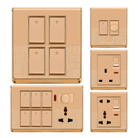 Prise murale en matériau PC plaqué or, norme britannique 16A avec ports USB, design moderne pour la maison, l'hôtel, vente en gros