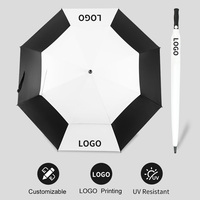 Parapluie de golf classique grand format, ouverture automatique, protection UV, imperméable, double toit, coupe-vent, logo personnalisé, cadeaux d'affaires