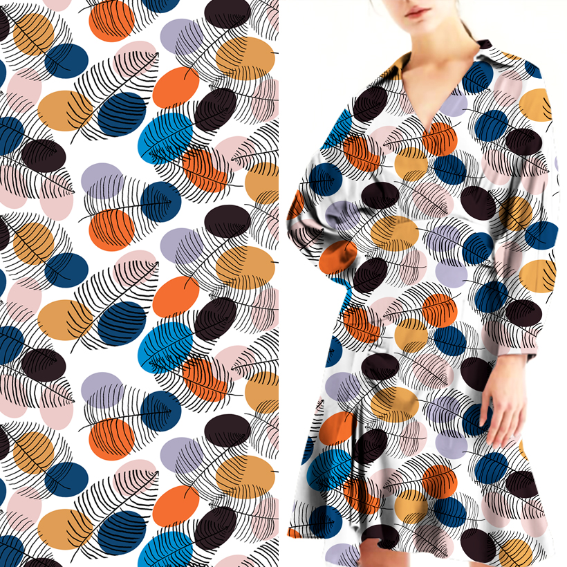 Новая мягкая шелковая вискозная смешанная ткань с цветочным принтом