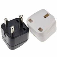 Adaptateur de prise électrique de voyage pour l'Afrique du Sud, Dubaï, l'Arabie Saoudite, l'Inde, le Pakistan, type D 10A250V, couleur noire, prise anglaise