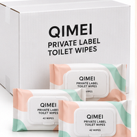 Lingettes pour toilettes OEM ODM en marque privée, 42 lingettes, avec impression personnalisée et couleur du couvercle