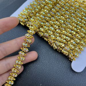 Cadenas de Diamantes de Imitación al por Mayor, Alambre de Plástico, Bañado en Oro y Plata, Alto Brillo, Duradero, Ecológico, para Zapatos, Bolsos y Ropa - Product Image 2