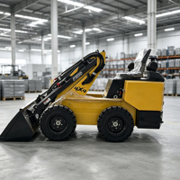 Mini Skid Steer Loader S500, Loader Skid Steer Beroda dengan Mesin Diesel Kubota, Penggerak 4 Roda untuk Operasi Pertanian Berat