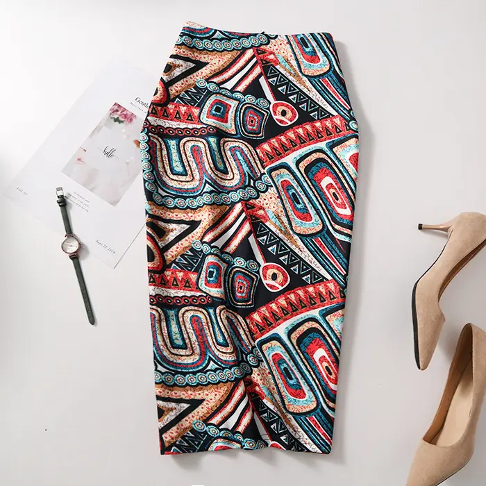 Office lady popular printed slim fit women skirt OC704