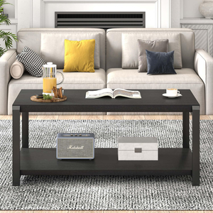 <span class=keywords><strong>Table</strong></span> basse rustique moderne noire <span class=keywords><strong>de</strong></span> 42,1 pouces, <span class=keywords><strong>table</strong></span> à cocktail rectangulaire industrielle avec étagère <span class=keywords><strong>de</strong></span> rangement - Product Image 5