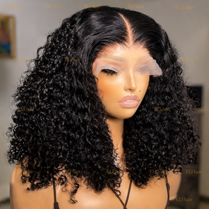 Peluca de cabello humano rizado con encaje frontal, <span class=keywords><strong>pelo</strong></span> corto con corte Bob, <span class=keywords><strong>pelo</strong></span> de bebé virgen brasileño - Product Image 4