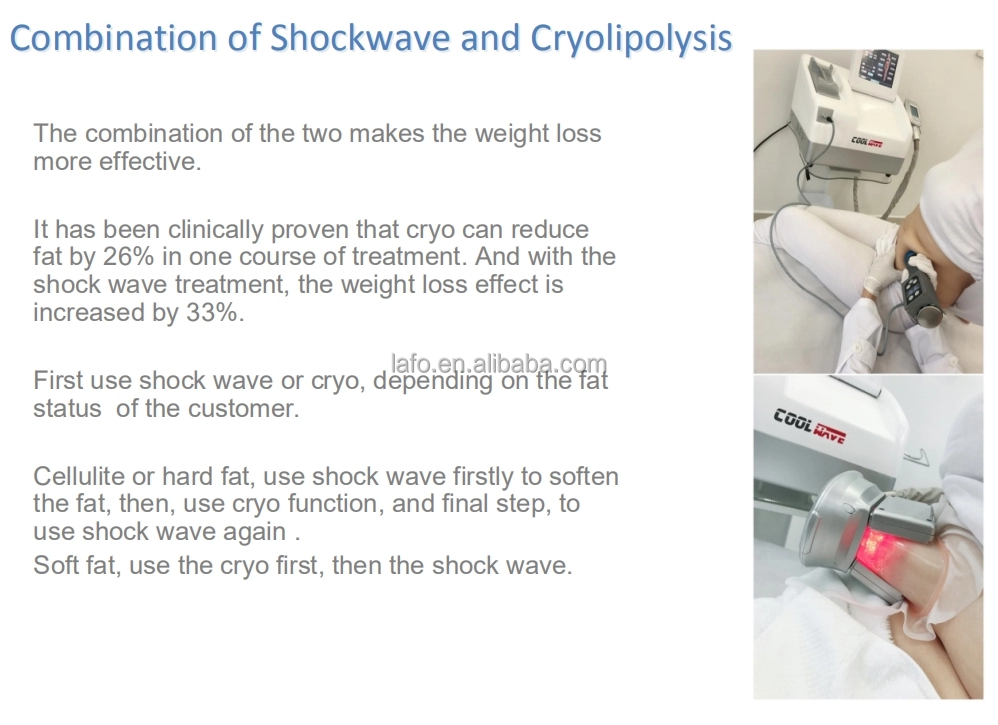2 in 1 body slimming weight loss portable cryolipolisis shock wave cryolipolysis shockwave machine
