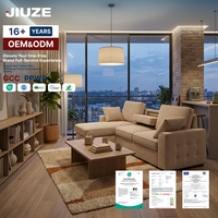 Canapé-lit sectionnel réversible en forme de L, contemporain, avec rangement, chaise longue, porte-gobelets, ports USB, convertible, 3 places