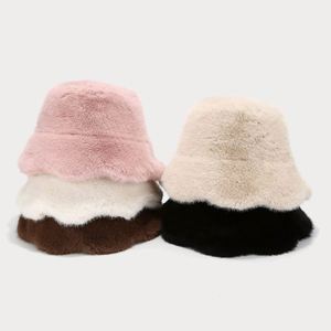 Fluffy Fuzzy Warm Bucket <b>Hat</b> Winter Women Faux Fur Bucket <b>Hat</b> - Product Image 4