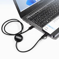 Câble de charge rapide 4 en 1 avec logo personnalisé, PD 60W, câble multi-données USB, câble tressé avec LED lumineuse, cadeau promotionnel d'entreprise, vente en gros