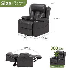 Fauteuil inclinable médical extensible en tissu, canapé électrique moderne pour salon, soins aux personnes âgées, avec télécommande - Product Image 5