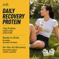 Shot de protéines liquides |   15g de collagène et de protéines de lactosérum hydrolysées |   Vitamine C 0g Sucre Matières grasses Glucides |   Citron Naturel 24 Sachets