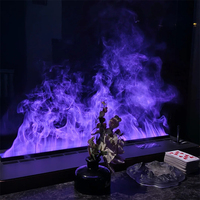 Cheminée électrique à LED avec effet de brume, atomisation 3D, 7/64 couleurs, flamme, vapeur d'eau, foyer