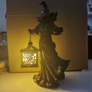 Nueva resina de terror <span class=keywords><strong>Duendes</strong></span> Crafts BCA23 bruja con linterna jardín césped estatua fantasma para decoración de Halloween - Product Image 4