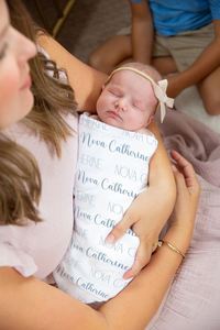 Customized Gift Custom Coming Home Neutral Hospital Photo Prop Shower Present Personalized Baby Name Cotton Swaddle - Product Image 4
