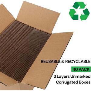 Grande quantité de boîtes en carton ondulé plates, cartons de stockage d'entrepôt, cartons ondulés économiques, emballages pour expédition quotidienne - Product Image 4