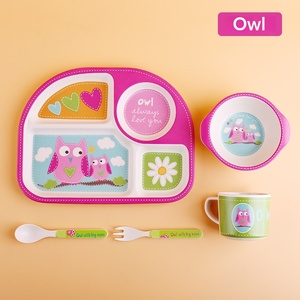 ชุดอุปกรณ์ทานอาหาร<span class=keywords><strong>เด็ก</strong></span>สร้างสรรค์ 5 ชิ้น จานแบ่งช่องสำหรับเด็กอนุบาล ชามข้าวลายการ์ตูน กระต่ายน่ารักสดใส - Product Image 3