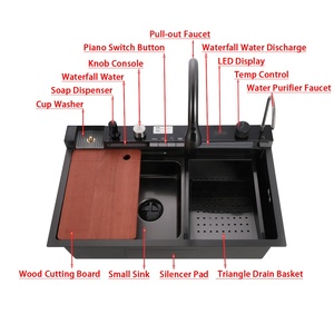 Led kỹ thuật số thông minh Thác chìm 201 304 thép không gỉ đa chức năng sang trọng trên truy cập Bồn Rửa Nhà Bếp - Product Image 2