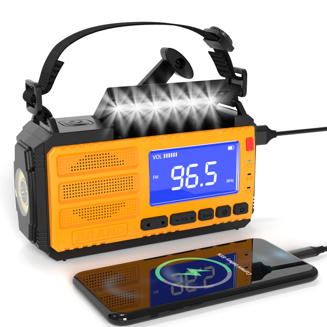 Hot Sale 10000mAh Rechargeable Dynamo Powerbank Led Reading Light Emergency Solar Hand Crank Radio