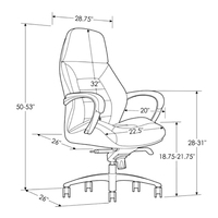 Mobilier moderne Chaise pivotante ergonomique à dossier haut pour la direction Patron Chaises de bureau en cuir avec accoudoir Chaise de bureau de direction