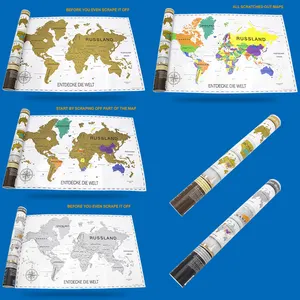 Wereldkaart Scratch Verborgen Kaart Europa Afrikaanse Kaart Krassen Uniek Cadeau Voor Reizigers Educatief Verjaardagscadeau