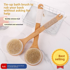 Massage trở lại bàn chải tre heo rừng lông bàn chải khô cho da dài xử lý tắm tùy chỉnh Tẩy Tế Bào Chết Cơ Thể bàn chải cho vòi hoa sen - Product Image 4