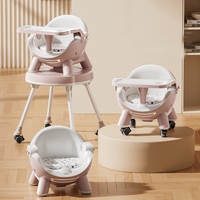 Chaise haute portable de conception populaire pour enfants bébé maison salle à manger alimentation pliable ajuster la hauteur plateau chaise à clipser rapide.