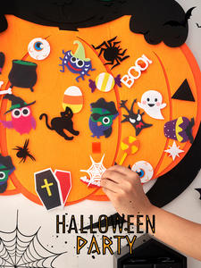 Decoración Colgante de Fieltro para Halloween, Diseño de Calabaza <span class=keywords><strong>y</strong></span> Gato Negro, Lindo Diseño para Niños, Kits de Manualidades, Adhesivo, Precio de Fábrica - Product Image 3