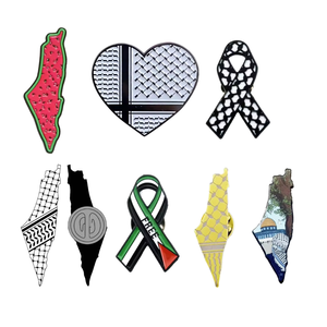 Tùy Chỉnh Filistin Palestinian Kim Loại Men Pin Huy Hiệu Bưu Thiếp Từ Palestine Nhãn Trâm Cài Thời Trang In Ấn Kỹ Thuật - Product Image 1