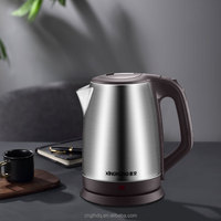 Bouilloire électrique en acier inoxydable noir de 2,5 L avec contrôle de la température et fonction de maintien au chaud pour une utilisation à la maison et en extérieur