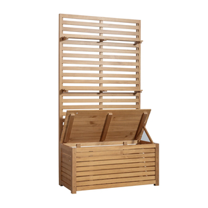 Jardinière surélevée en bois Combohome avec rangement à fond ouvert et structure pour plantes grimpantes, bac à plantes surélevé d'extérieur pour herbes et fleurs - Product Image 1